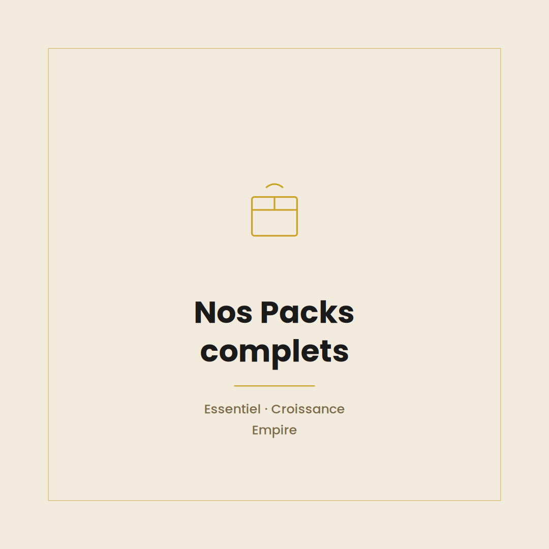 Nos packs : site, pub, réseaux et accompagnement | Key To Empire